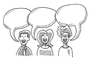 話している人達