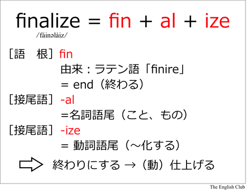 英語の語源：finalize